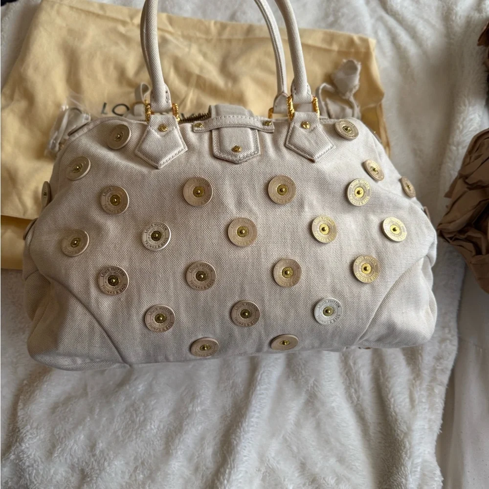 Louis Vuitton BOWLY‎ POLKA DOT PANAMA BAG